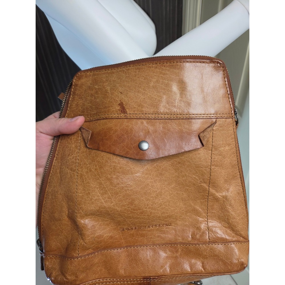 Spikes & Sparrow Tan Cognac Leather Backpack Purse Small Travel Bag